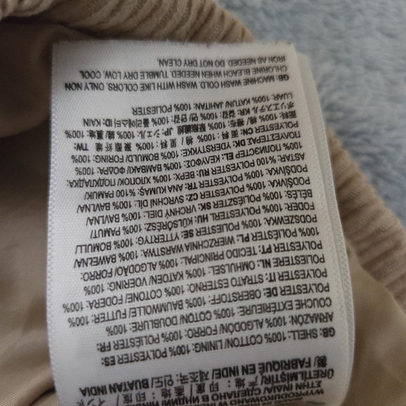 Men's Barn Chore Coat Jacket Beige Corduroy Pullover Vans Large 1/4 Zip 90s Y2K - Picture 10 of 14